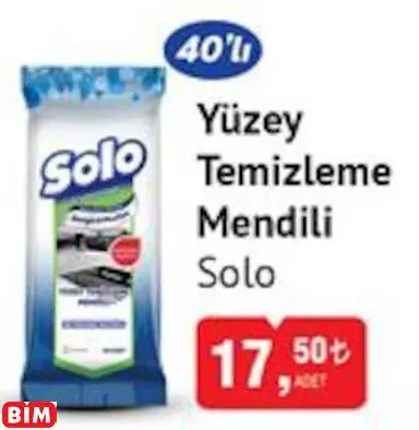 SOLO YÜZEY  TEMİZLEME  MENDİLİ